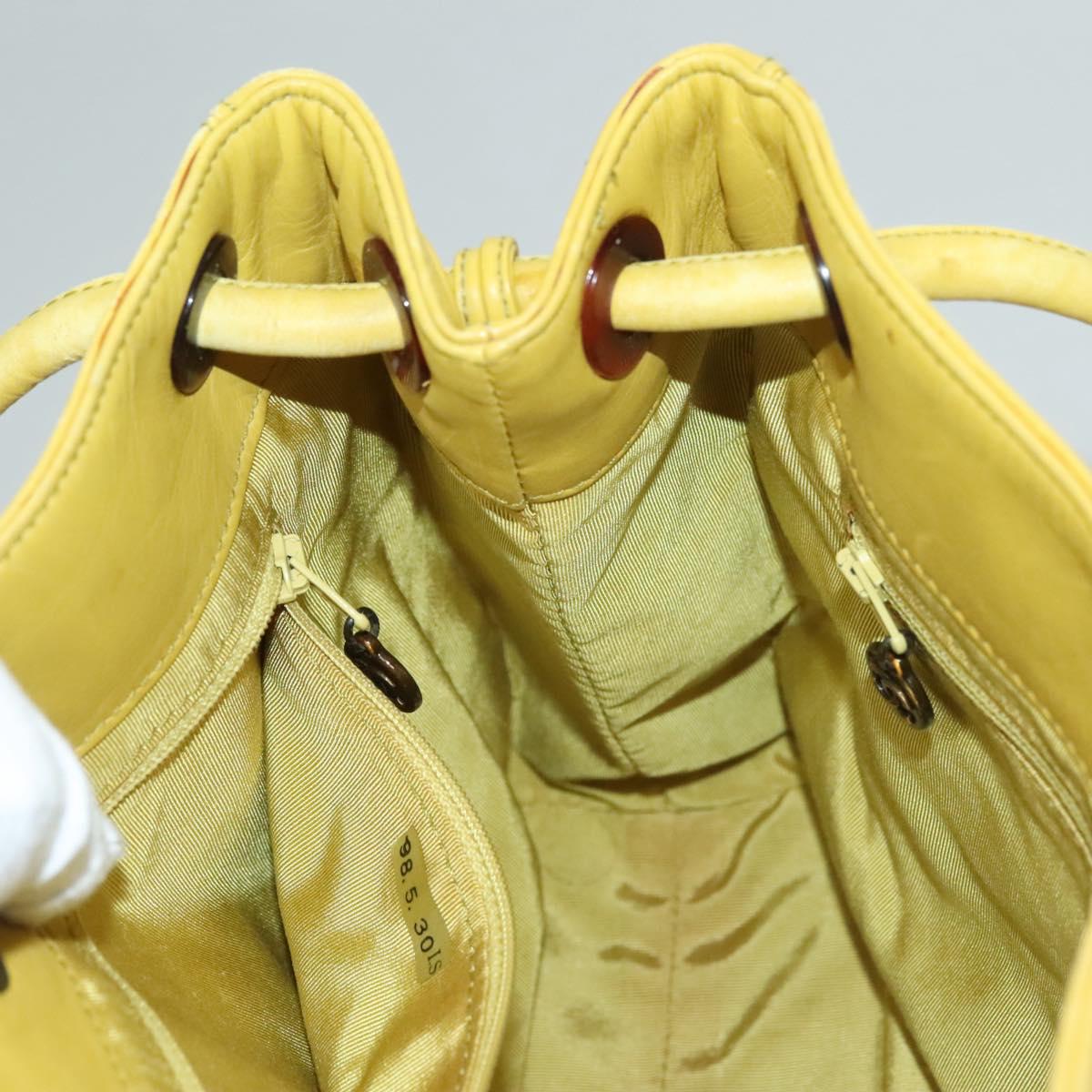 Chanel Coco Mark, Yellow, Leather, shoulder