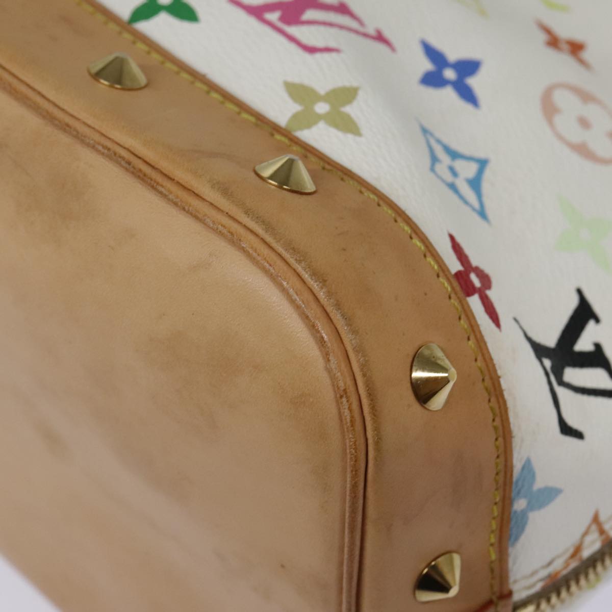 Louis Vuitton Alma, White, Canvas, handbag