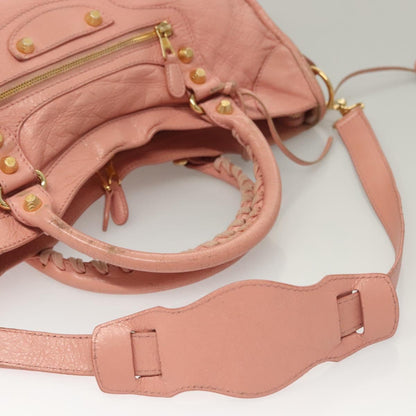 Balenciaga City, Pink, Leather, handbag