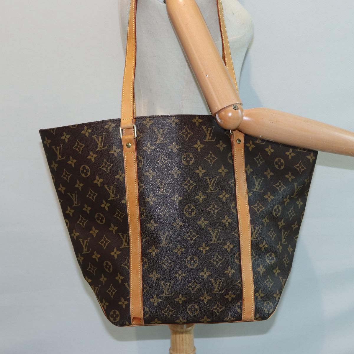 Louis Vuitton Shopping, Brown, Canvas, tote