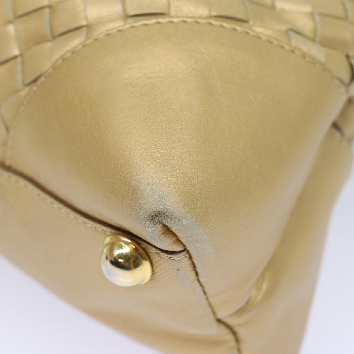 Bottega Veneta Intrecciato, Gold, Leather, handbag