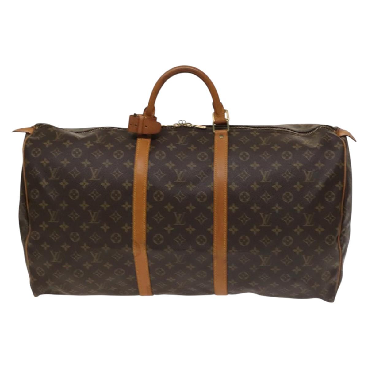 Louis Vuitton Keepall 60, Brown, Canvas, travel