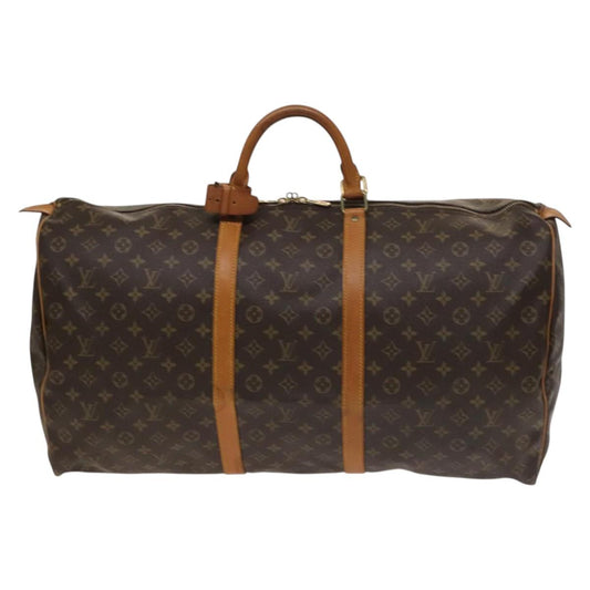 Louis Vuitton Keepall 60, Brown, Canvas, travel