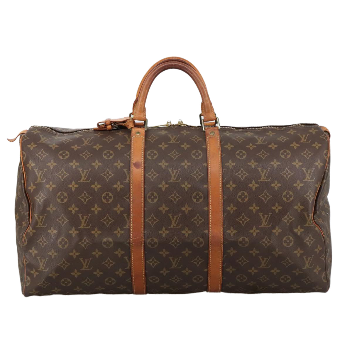 Louis Vuitton Keepall 55, Brown, Canvas, travel