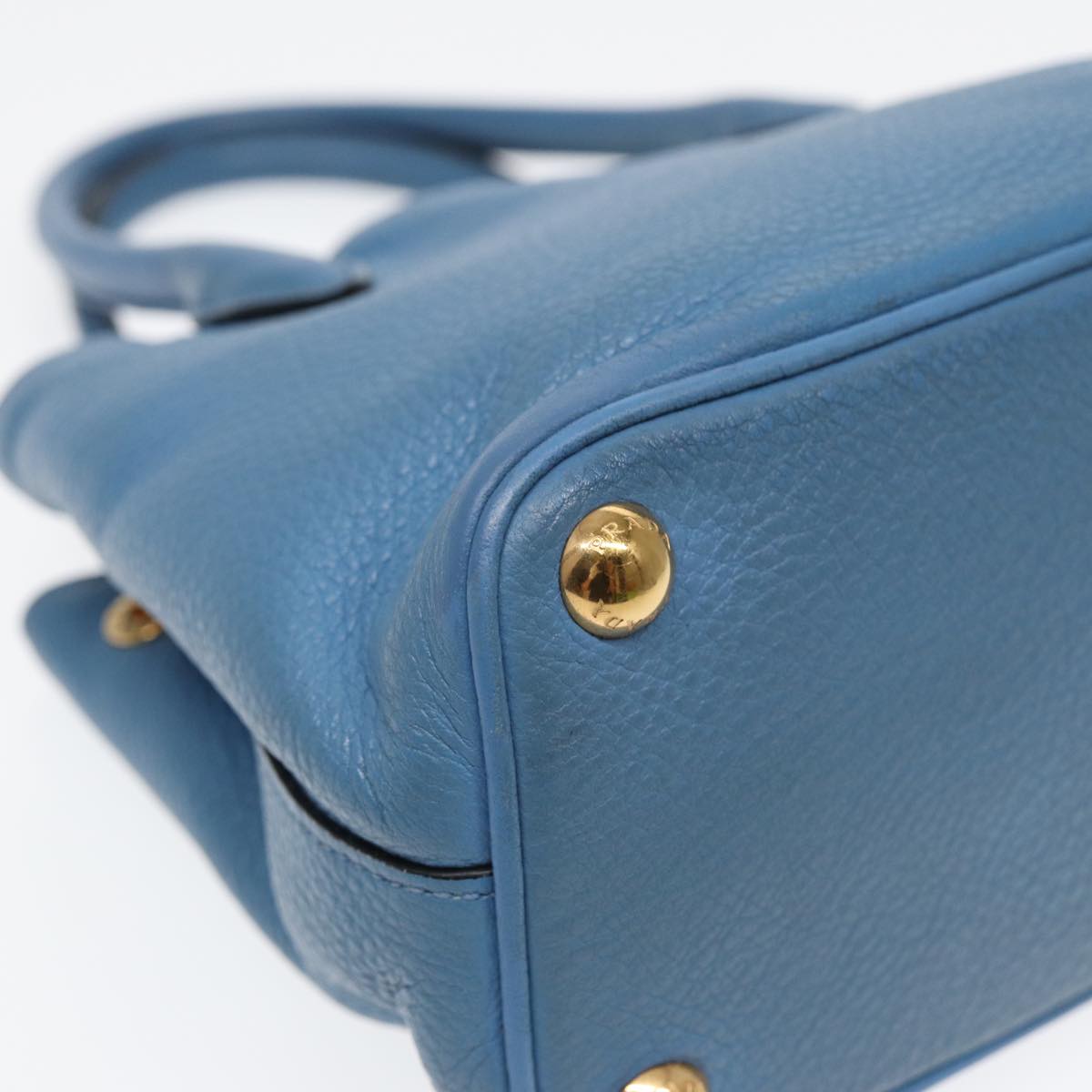 Prada Saffiano, Blue, Leather, handbag