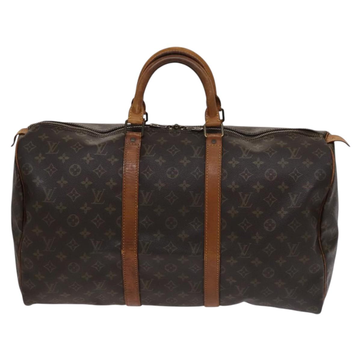 Louis Vuitton Keepall 50, Brown, Canvas, travel