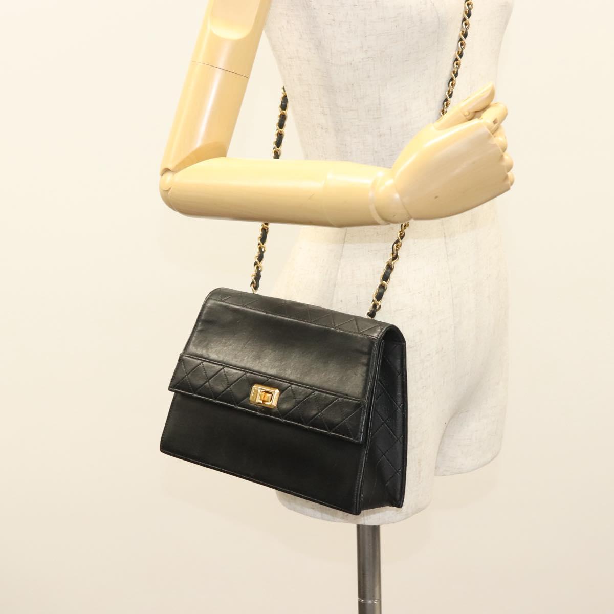 Chanel Trapèze, Black, Leather, shoulder