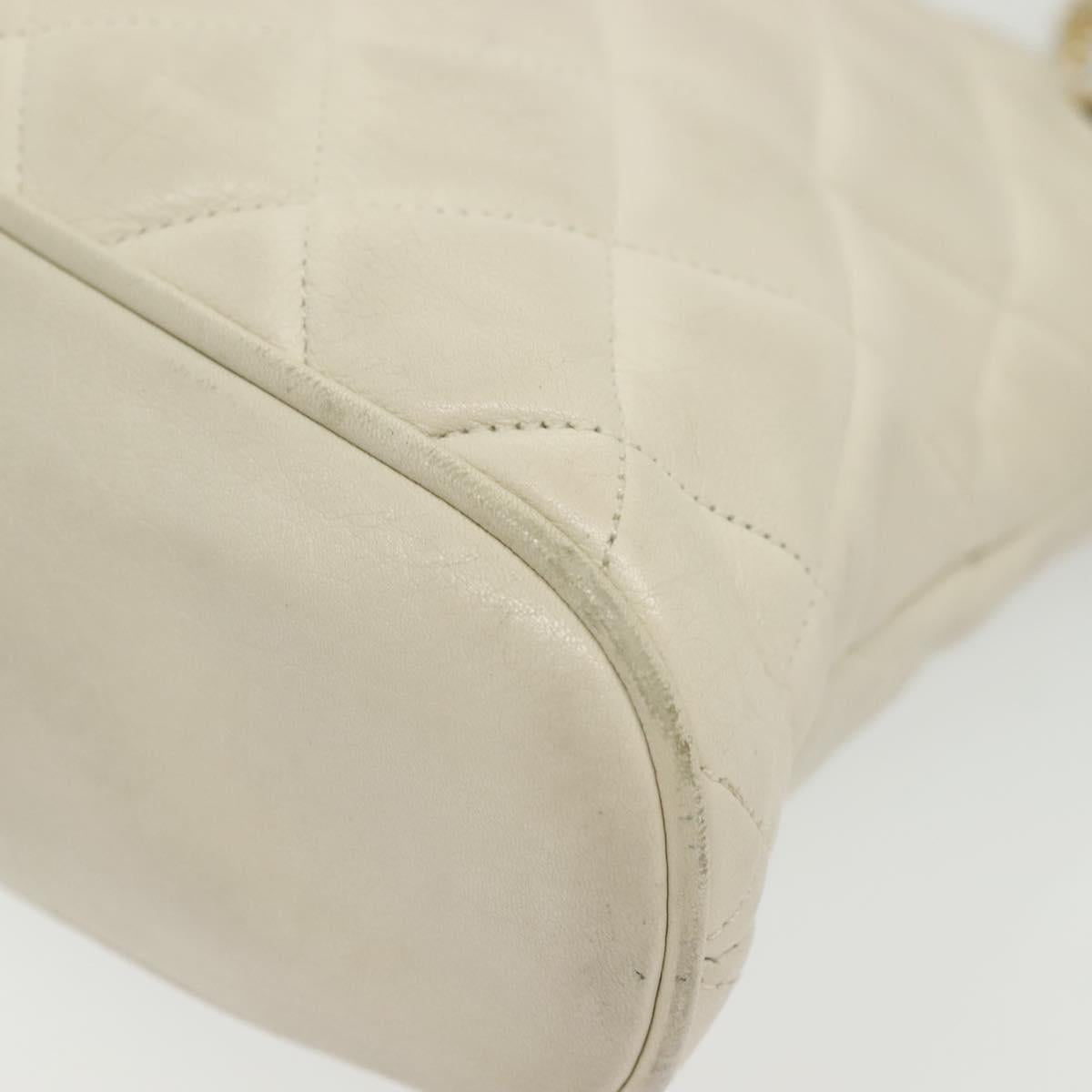 Chanel Matelassé, "WHITE,GOLD", Leather, shoulder