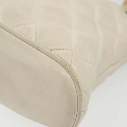 Chanel Matelassé, "WHITE,GOLD", Leather, shoulder