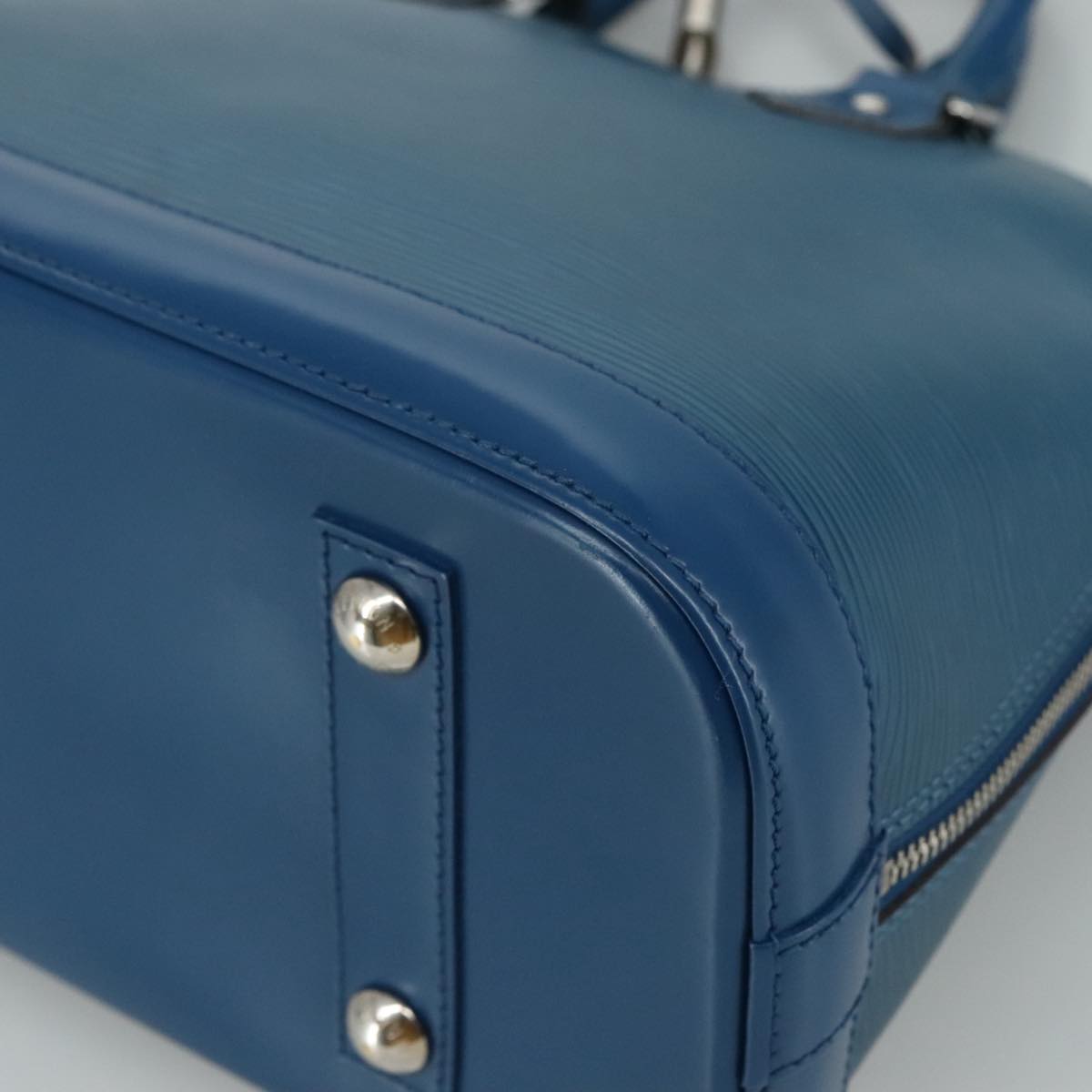 Louis Vuitton Alma, Blue, Leather, handbag