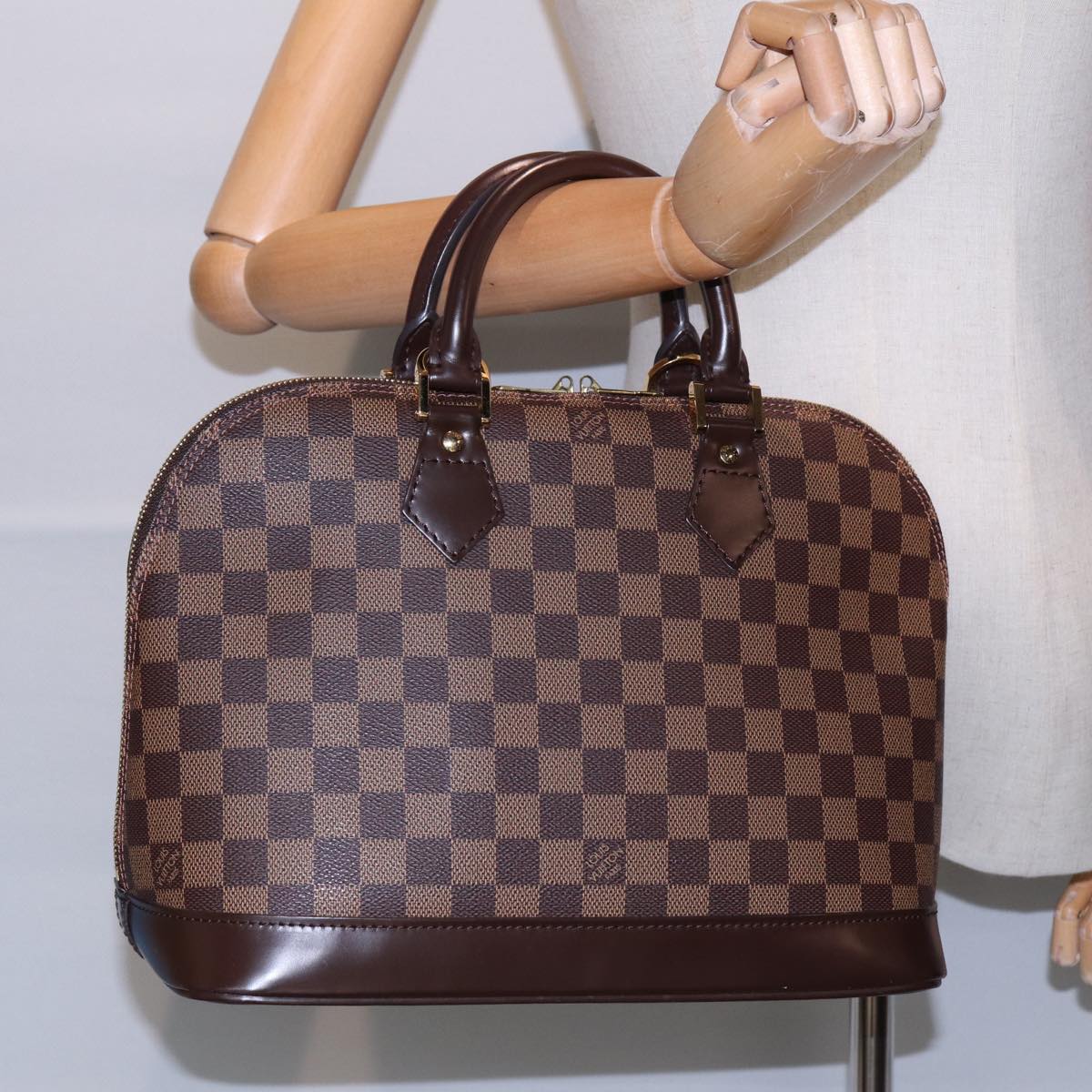 Louis Vuitton Alma, Brown, Canvas, handbag