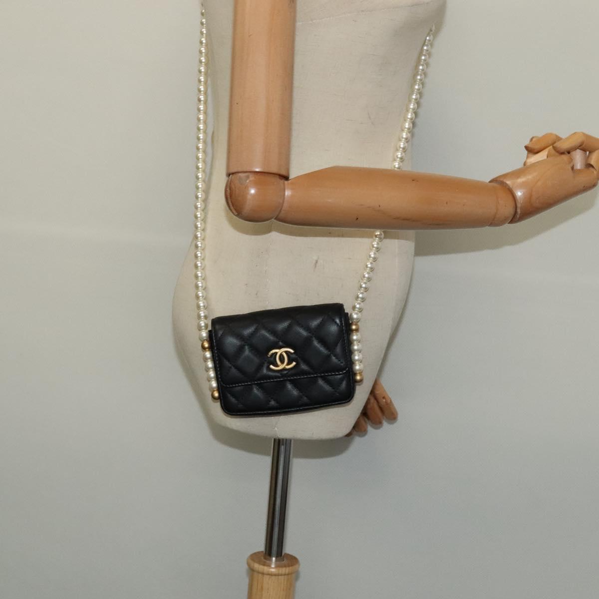 Chanel MINI FLAP BAG, Black, Leather, shoulder