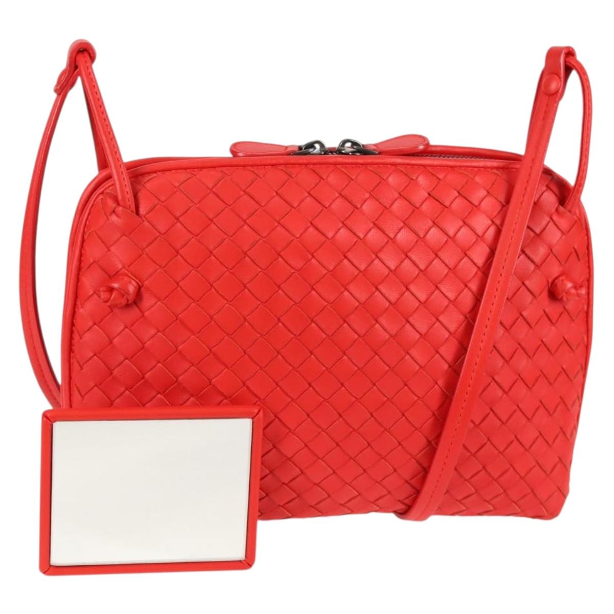 Bottega Veneta Intrecciato, Red, Leather, shoulder