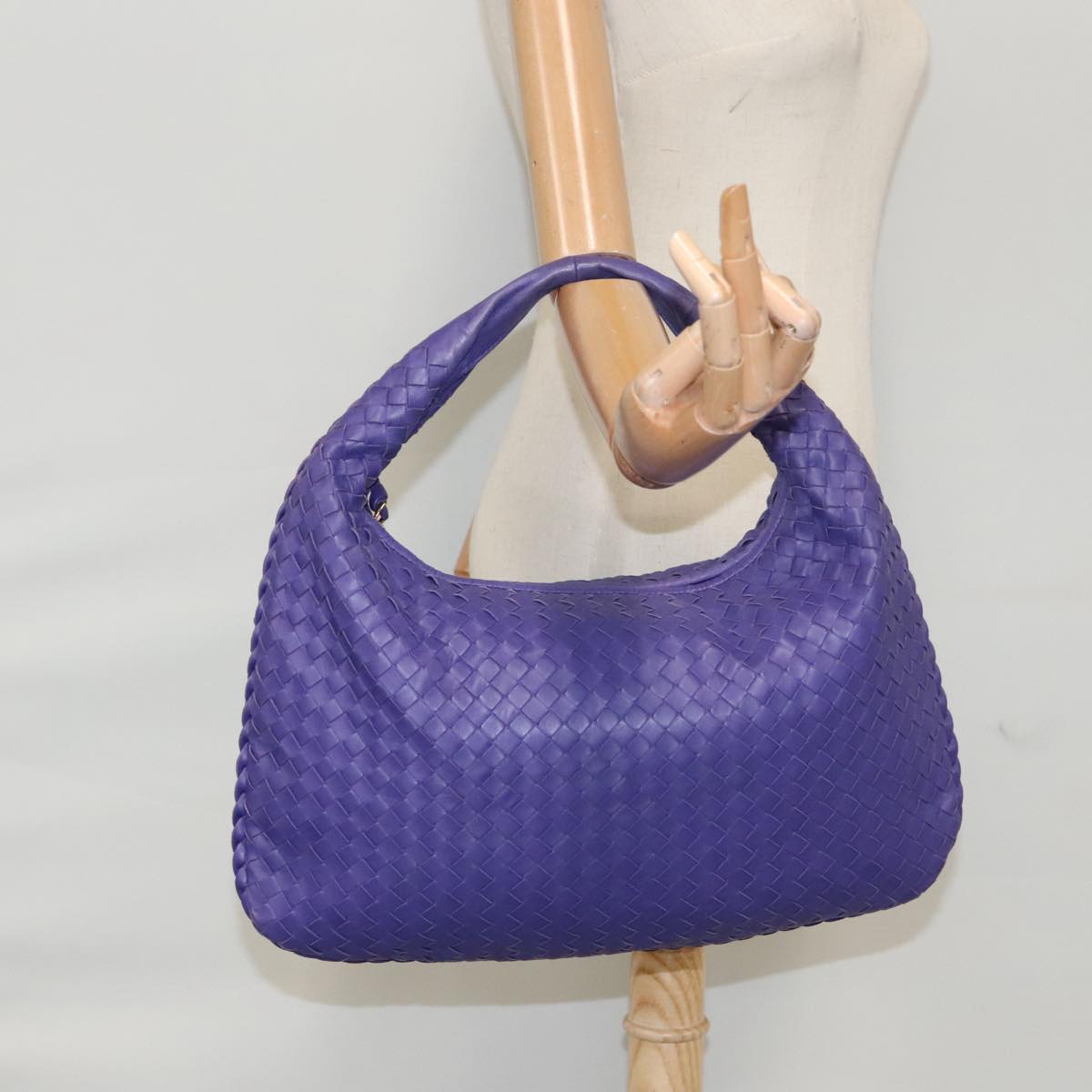 Bottega Veneta Veneta, Purple, Leather, handbag