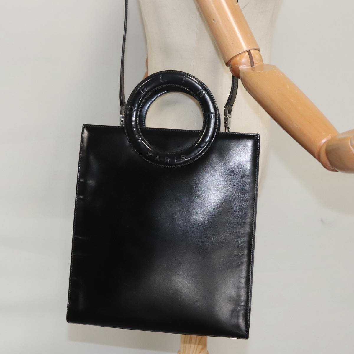 Céline Pinched, Black, Leather, handbag