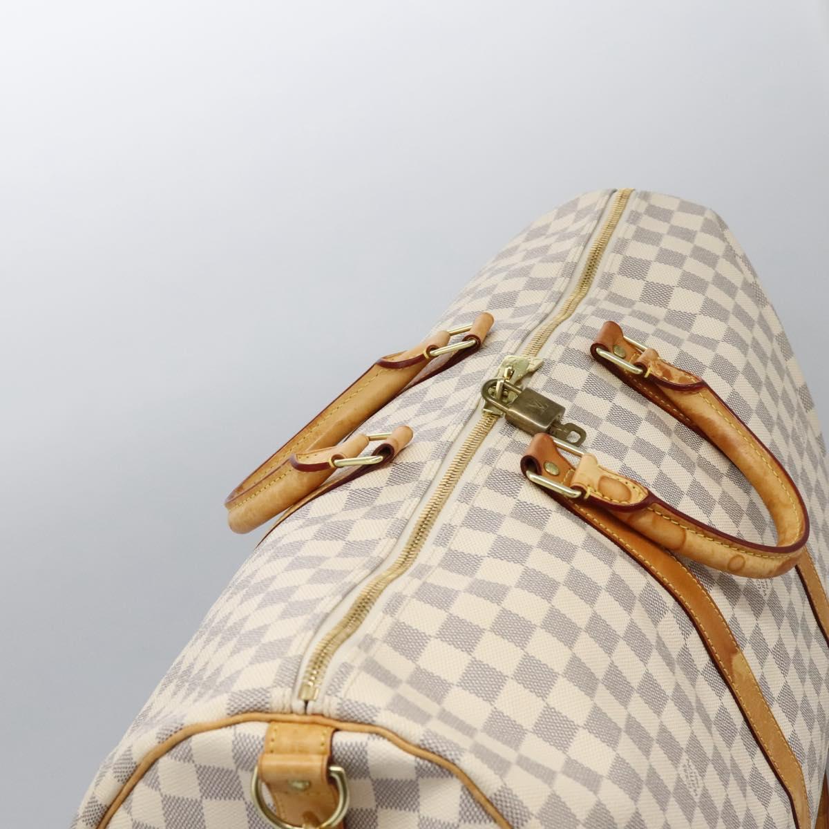 Louis Vuitton Keepall Bandoulière 55, White, Canvas, travel