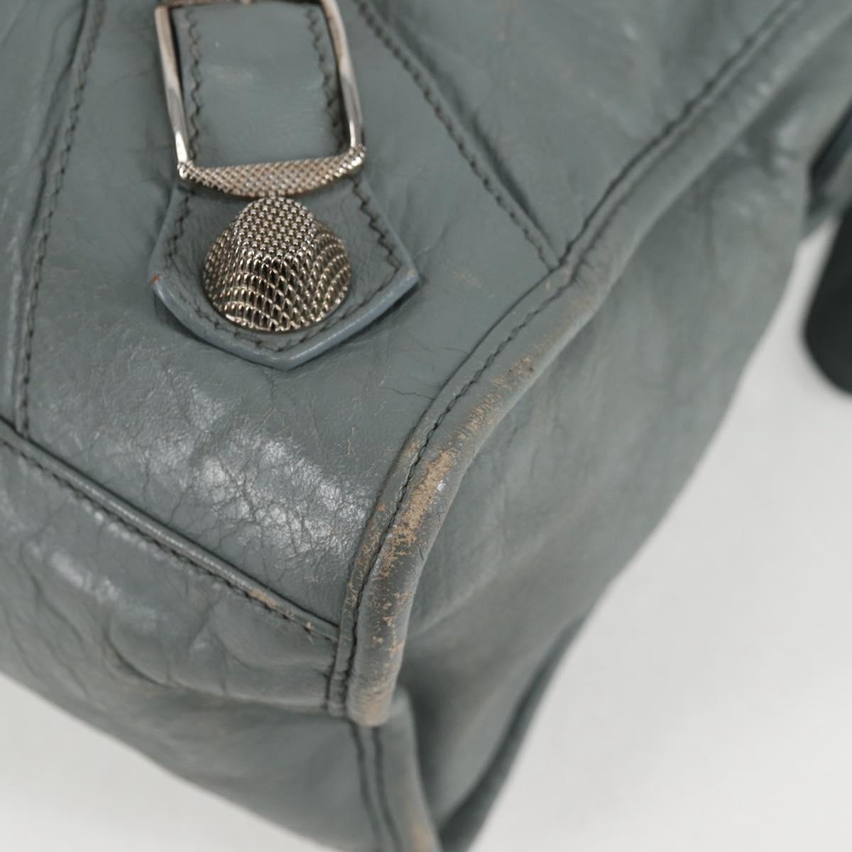 Balenciaga City, GRAY, Leather, handbag