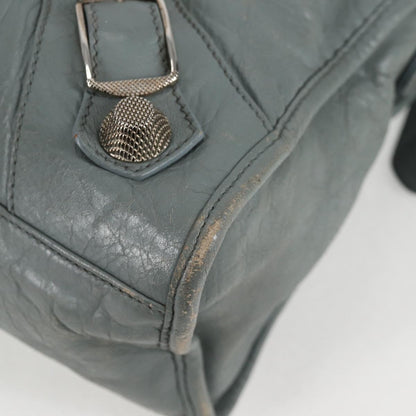 Balenciaga City, GRAY, Leather, handbag