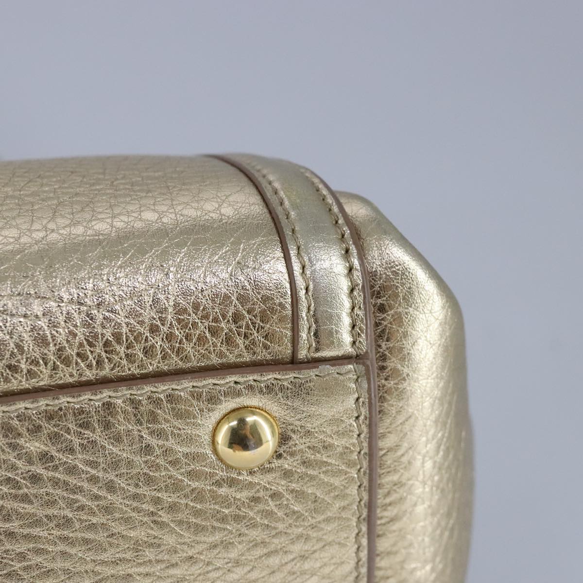 Salvatore Ferragamo Sofia, Gold, Leather, handbag