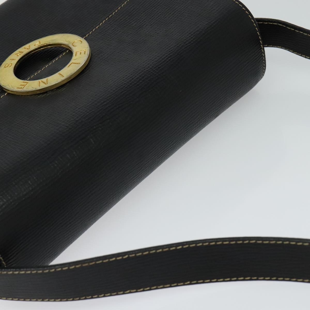 Céline Triomphe Vintage, Black, Leather, shoulder