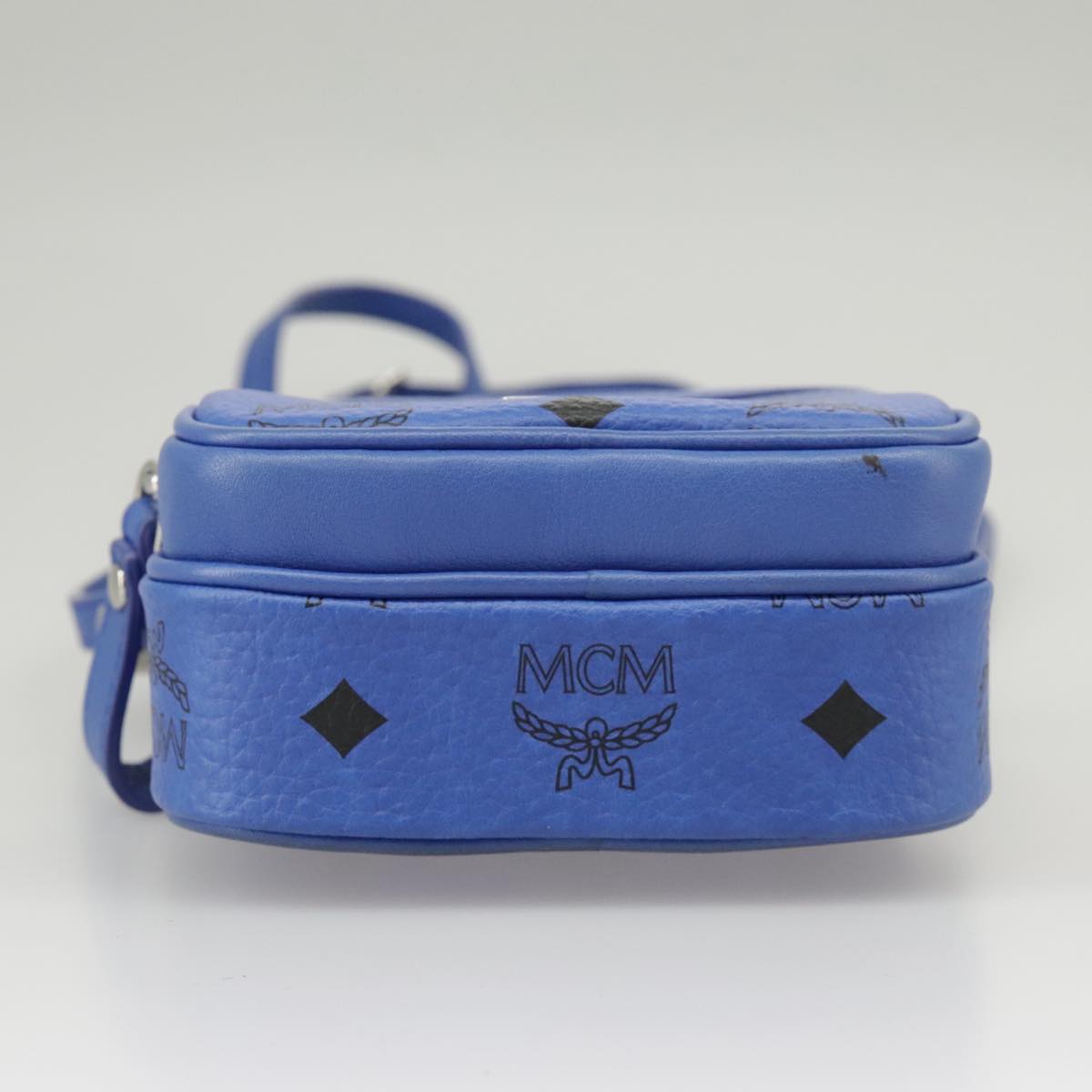 MCM Visetos, Blue, Canvas, shoulder