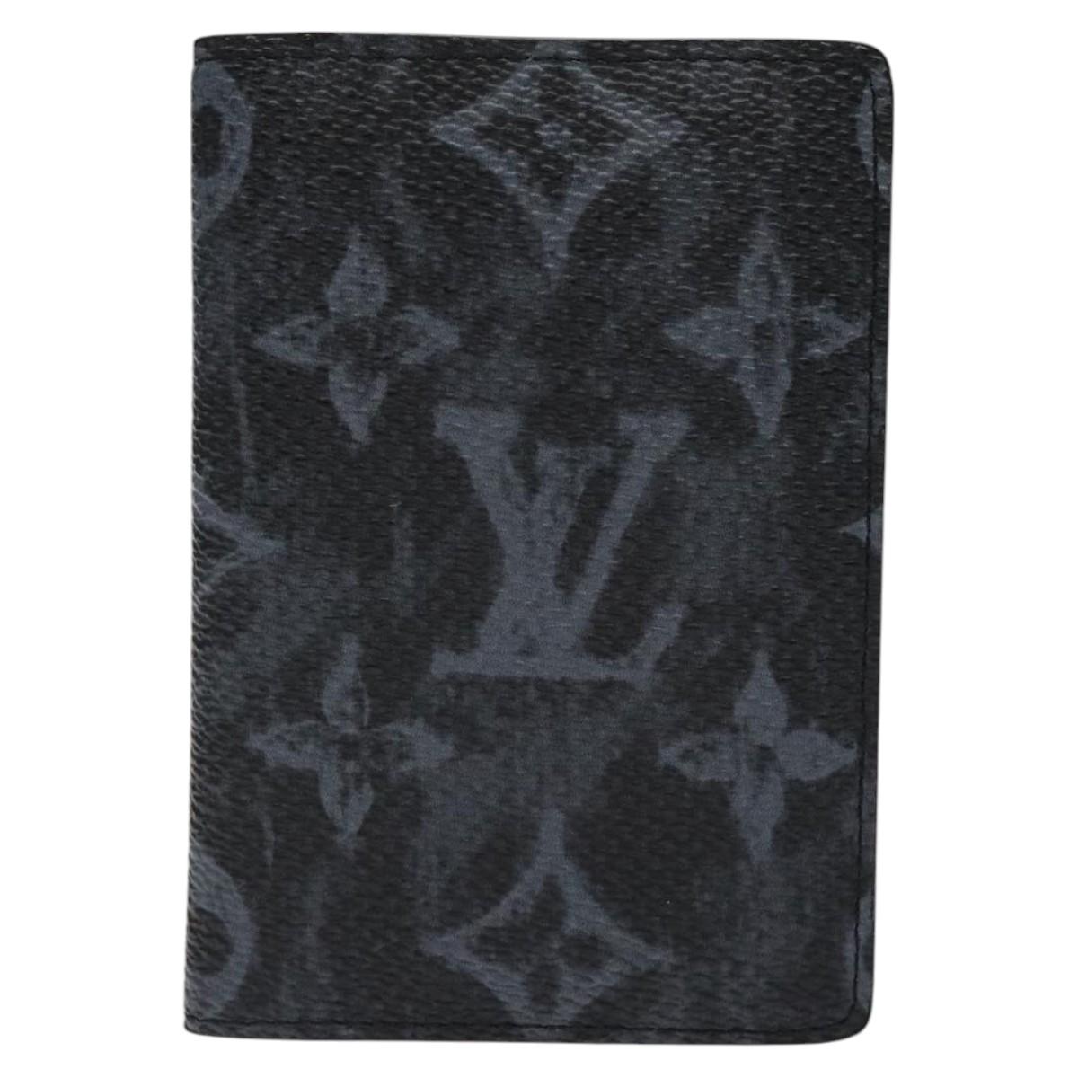 Louis Vuitton Pocket Organizer, Black, Canvas, wallet