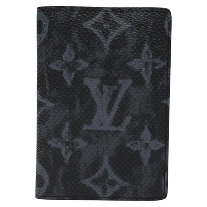 Louis Vuitton Pocket Organizer, Black, Canvas, wallet