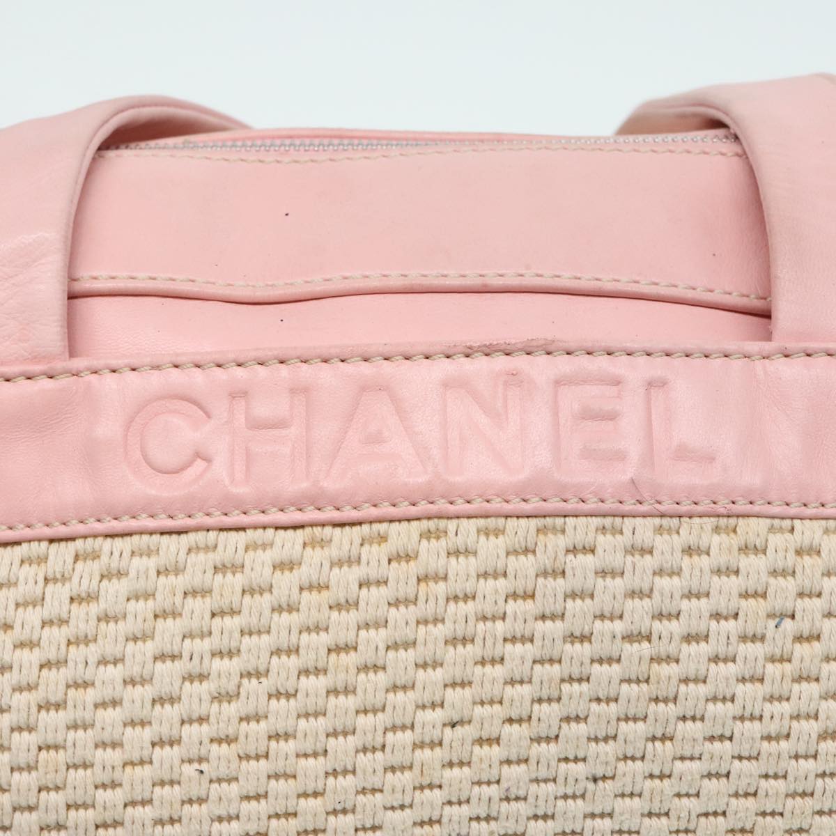 Chanel, Beige, Cotton, handbag