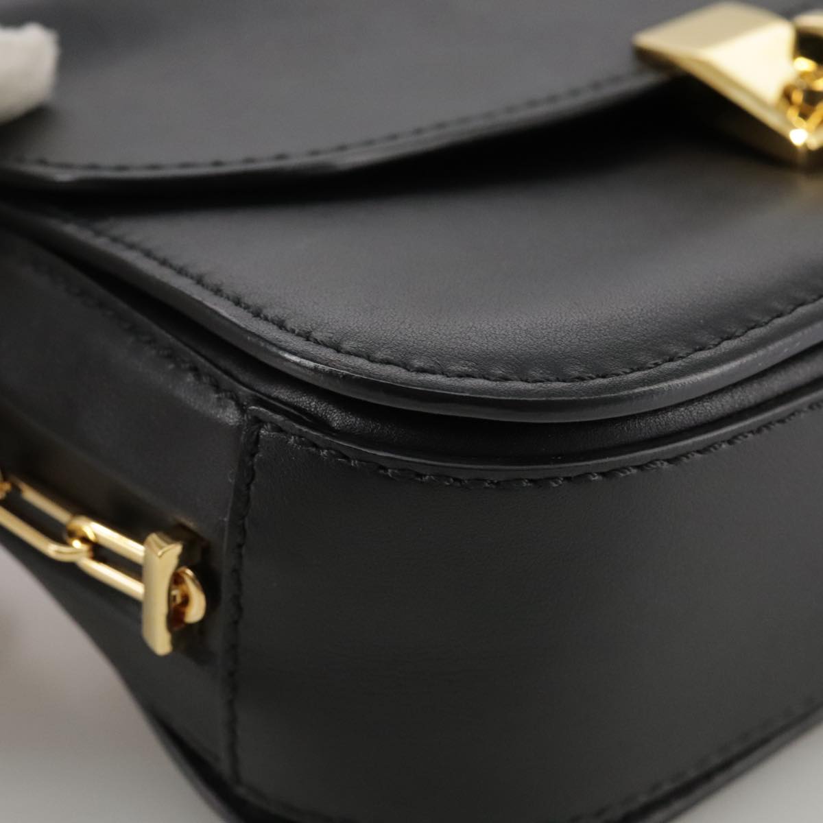 Valentino Garavani, Black, Leather, shoulder