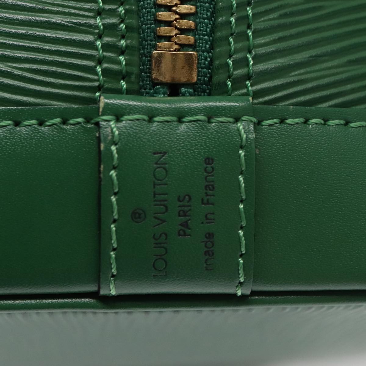 Louis Vuitton Alma, Green, Leather, handbag