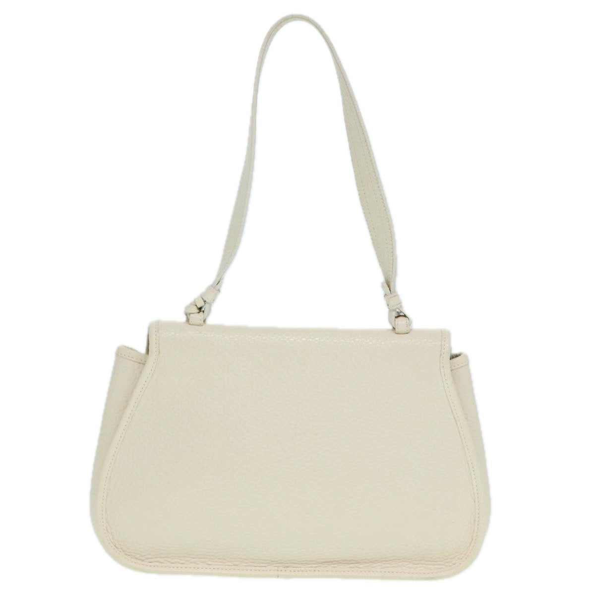 Salvatore Ferragamo Gancini, White, Leather, shoulder