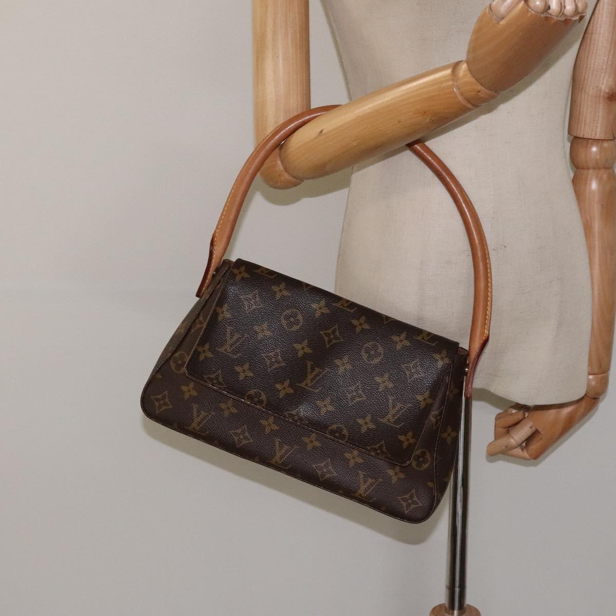 Louis Vuitton Mini looping, Brown, Canvas, shoulder