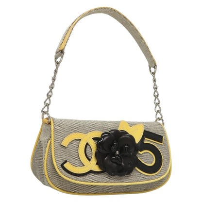 Chanel Camellia, Grey, Canvas, clutch