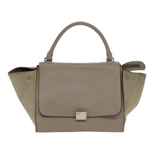 Céline Trapèze, Beige, Leather, handbag