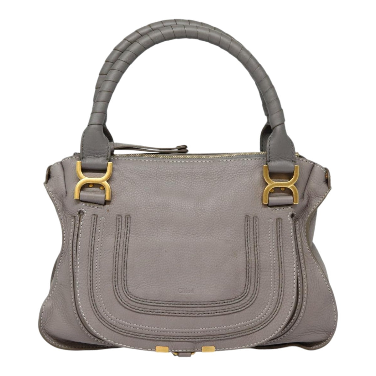 Chloé Marcie, Grey, Leather, shoulder