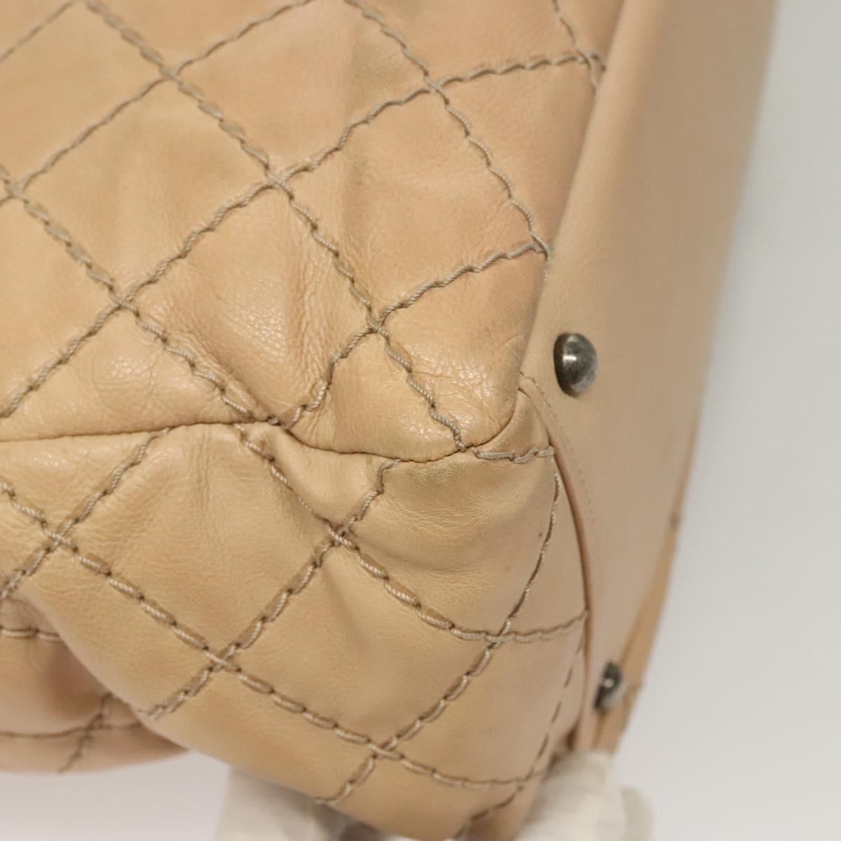 Chanel Wild stitch, Beige, Leather, shoulder