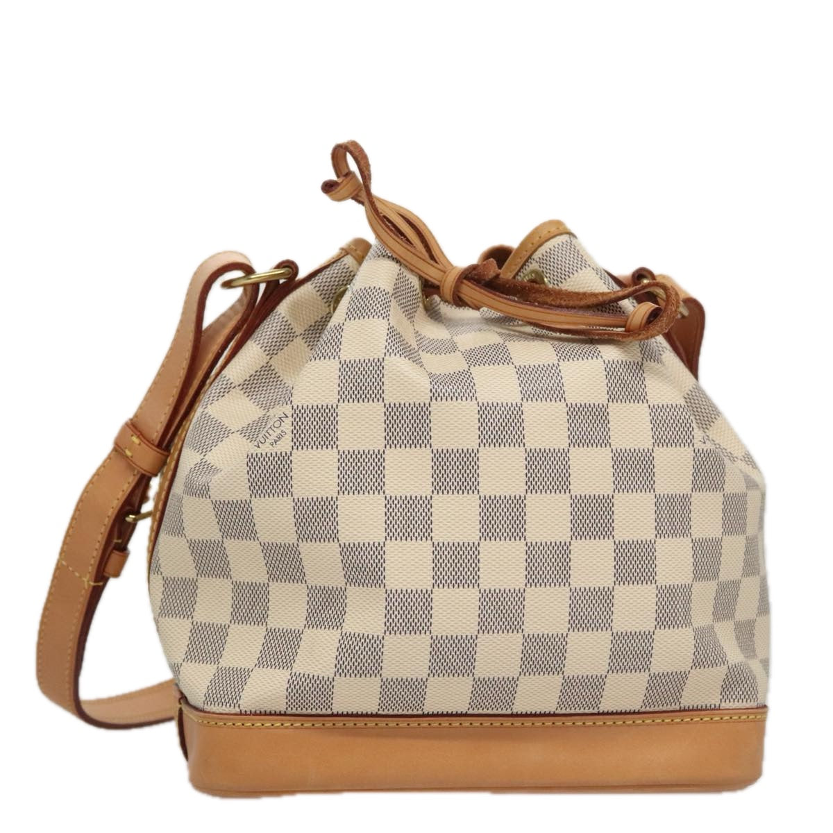 Louis Vuitton Noé BB, White, Canvas, shoulder