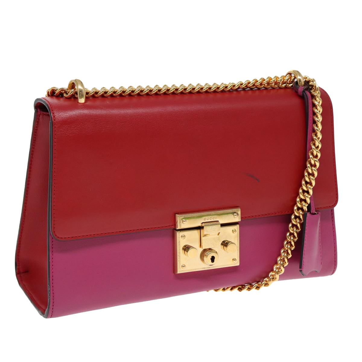 Gucci Padlock, Red, Leather, shoulder