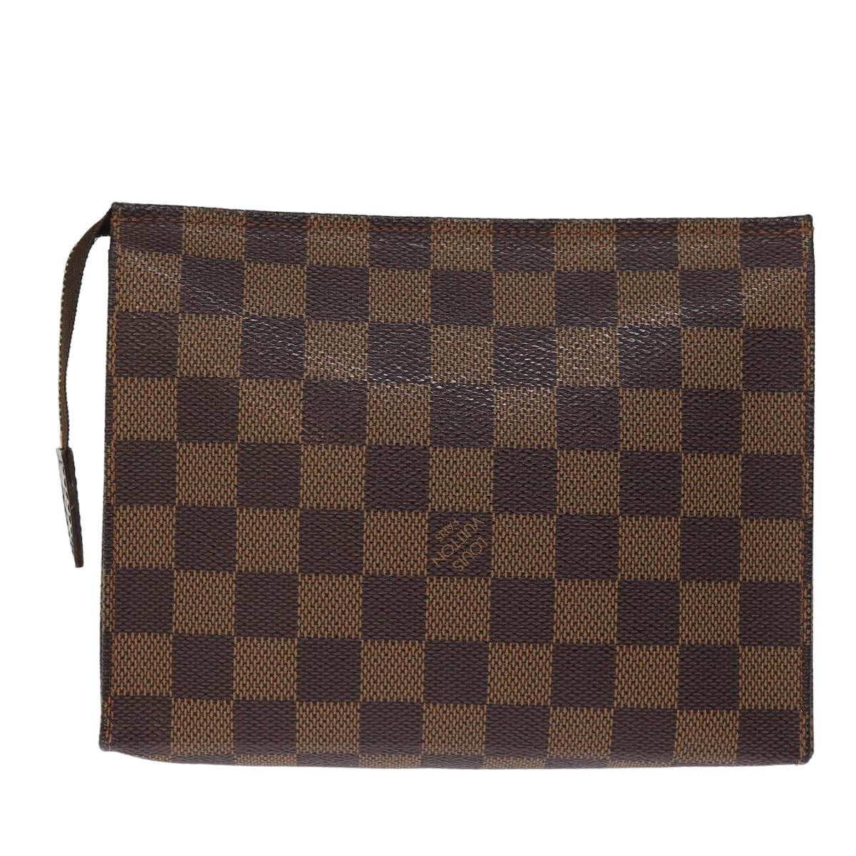 Louis Vuitton Poche Toilette, Brown, Canvas, clutch