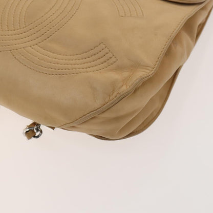 Chanel Cc, Beige, Leather, backpack