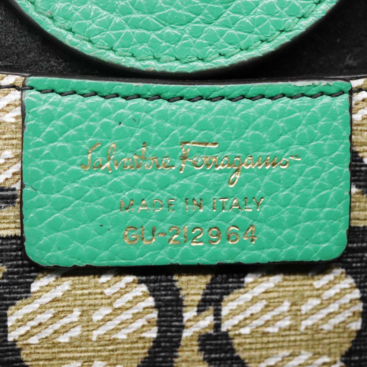 Salvatore Ferragamo Gancini, Green, Leather, handbag