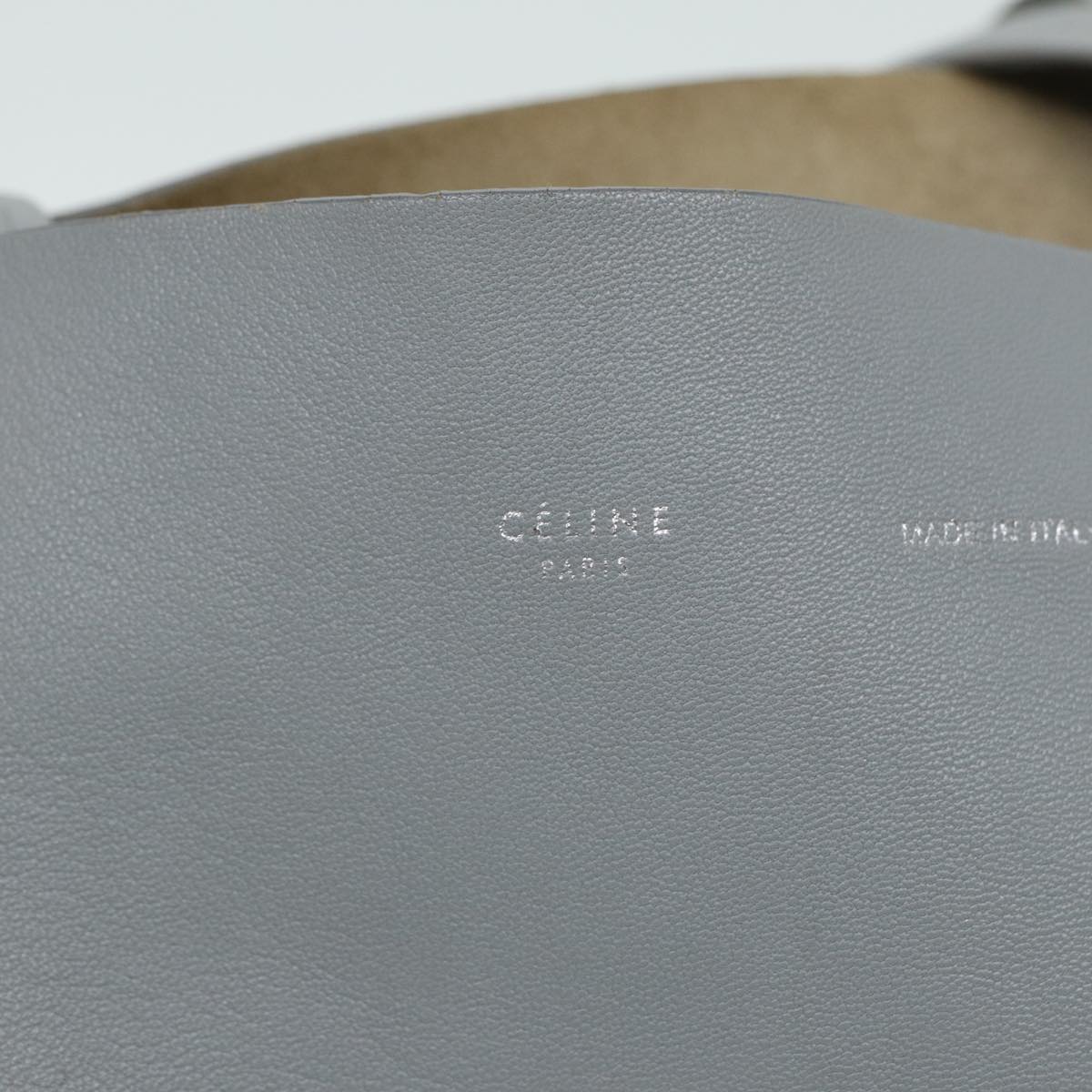 Céline Cabas Horizontal, Grey, Leather, tote