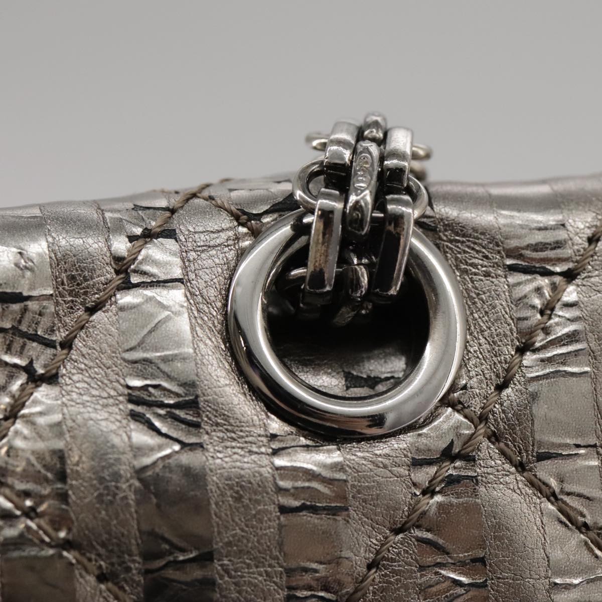 "Chanel 2,55", Silver, Leather, shoulder