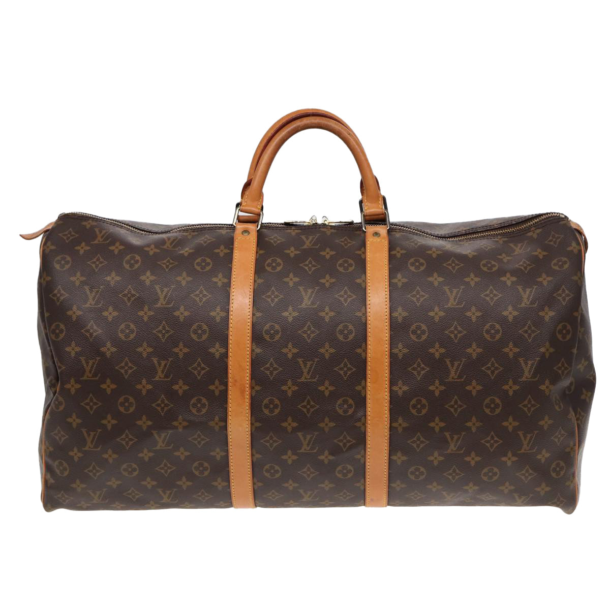 Louis Vuitton Keepall 60, Brown, Canvas, travel