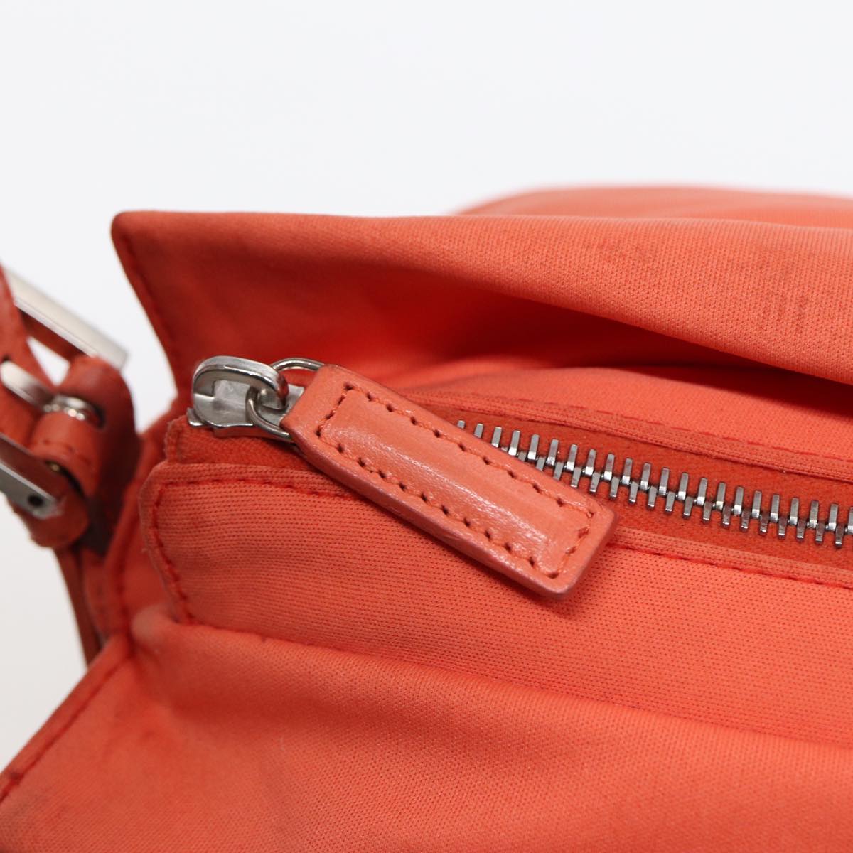 Fendi Mamma Baguette, Orange, Canvas, shoulder