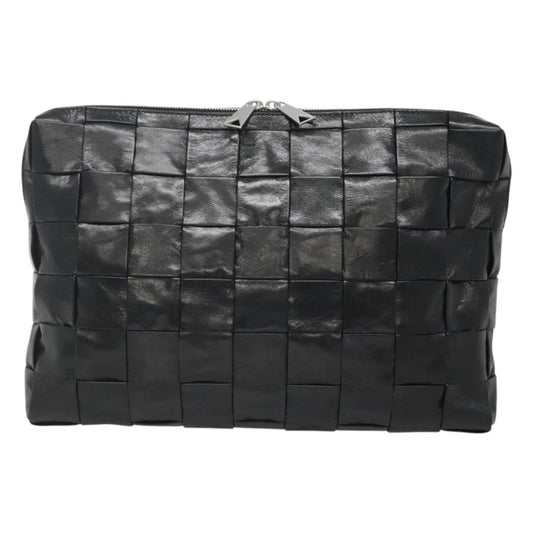 Bottega Veneta Intrecciato, Black, Leather, clutch
