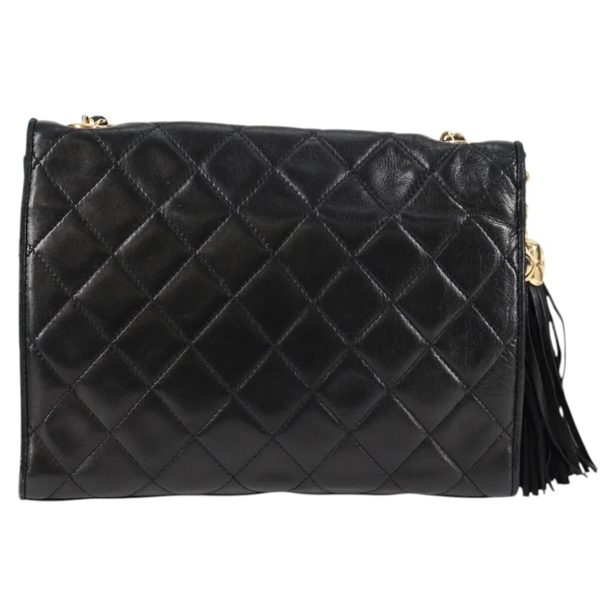 Chanel Coco Mark, Black, Leather, shoulder