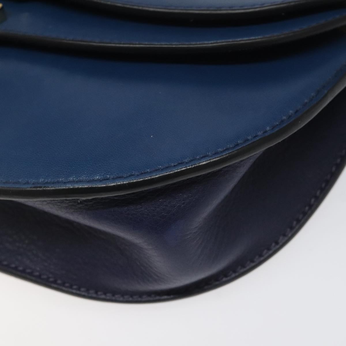 Chloe Georgia Shoulder Bag Leather, Blue, Leather, Shoulder Bag