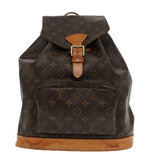 Louis Vuitton Montsouris GM, Brown, Canvas, backpack