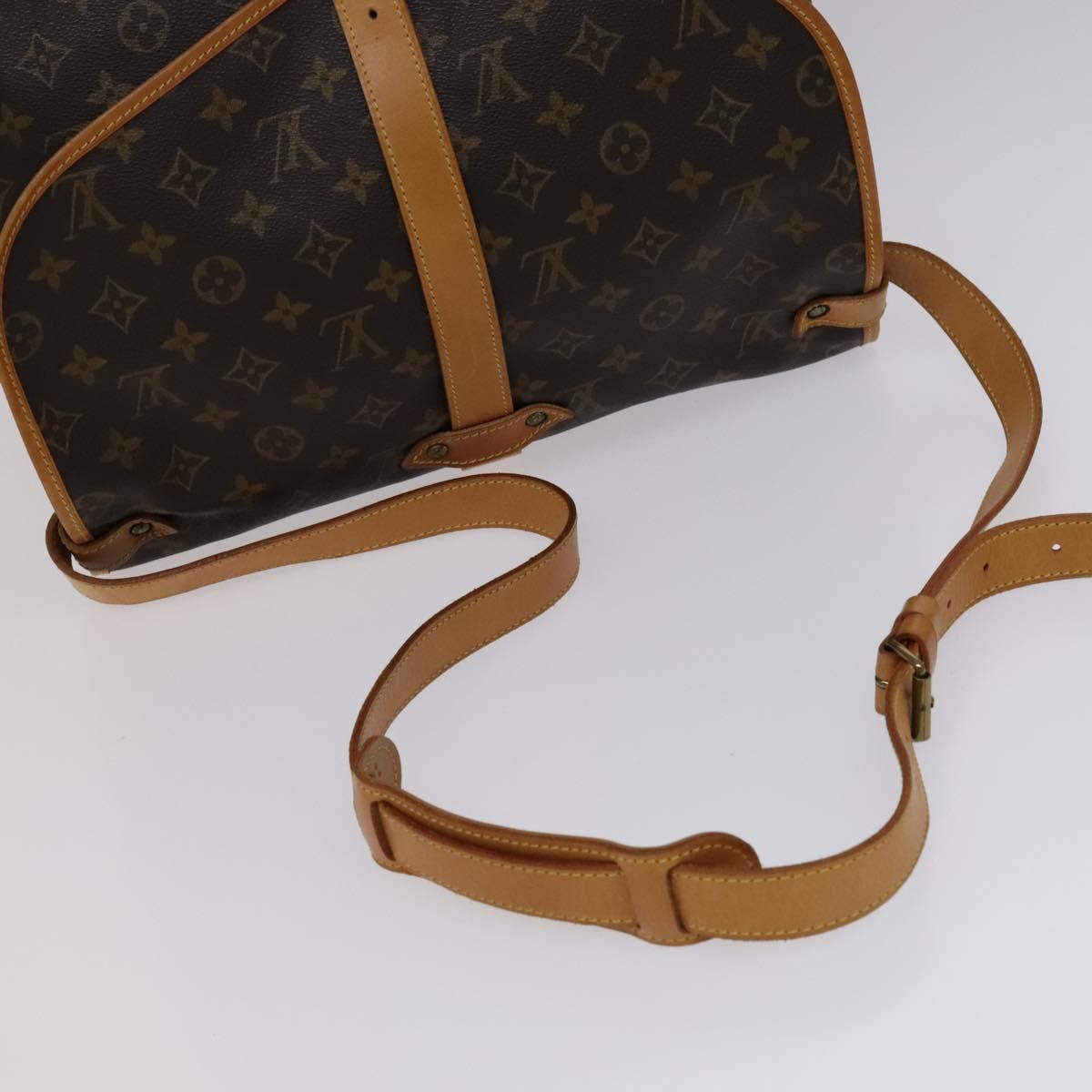 Louis Vuitton Saumur 35, Brown, Canvas, shoulder